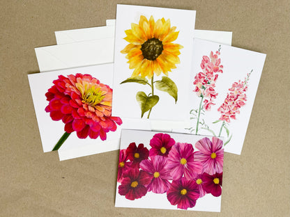 Floral Greeting Cards Set of 8 - Collection 1
